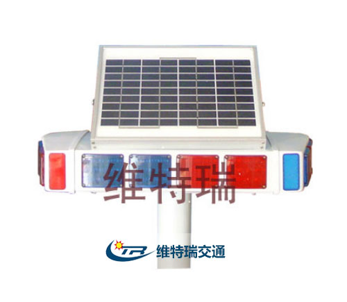 太阳能红蓝爆闪灯短排